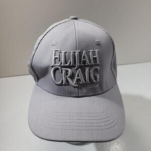Elijah Craig Hat Cap Snap Back Mesh Trucker Embroidered Bourbon Whiskey Mens